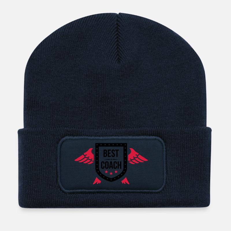 Coach / Coaching / Entraineur / Entrainer / Sport - Beanie recyclé à patch - bleu marine