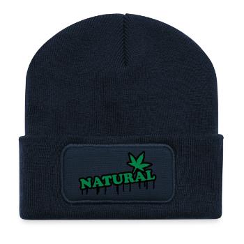 natural2 - Beanie recyclé à patch - bleu marine - Devant
