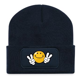 Smiley Confidence Ambition - Recycled Patch Beanie - french navy - Front