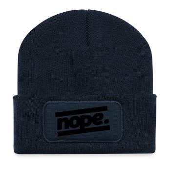 nope design - Recycelte Patch Beanie - French Navy - Vorne