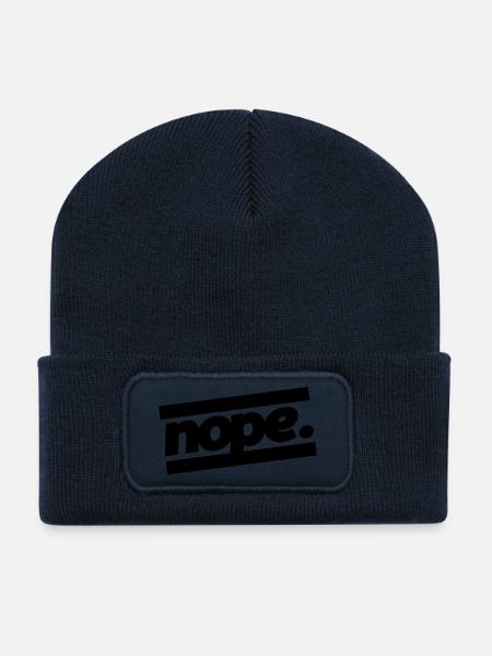 nope design - Recycelte Patch Beanie - French Navy