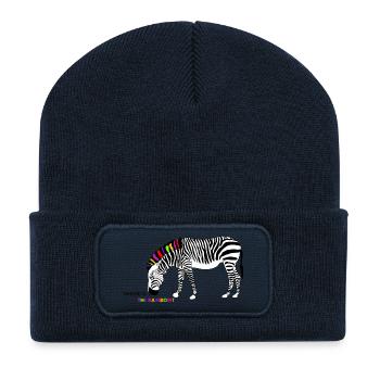 The rainbow - Recycelte Patch Beanie - French Navy - Vorne