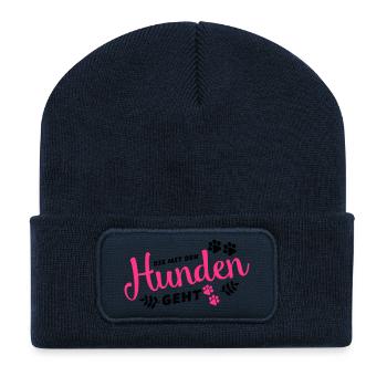 die mit den hunden geht pfote - Recycelte Patch Beanie - French Navy - Vorne