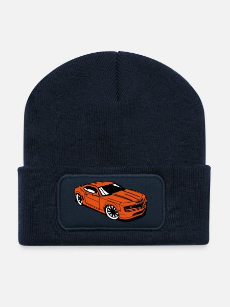Sports car camaro - Recycled Patch Beanie - french navy