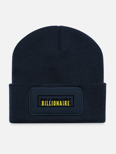 Milliardär Motivation Text Design - Recycelte Patch Beanie - French Navy