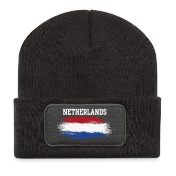 Dutch Brush Flag - Recycelte Patch Beanie - Dunkelgrau - Vorne