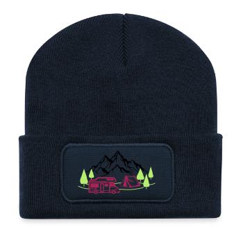 Holidays in the mountains - Recycled Patch Beanie - french navy - Front