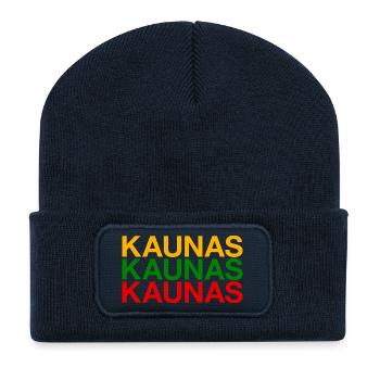 KAUNAS Lithuania Flag Litauen - Recycled Patch Beanie - french navy - Front