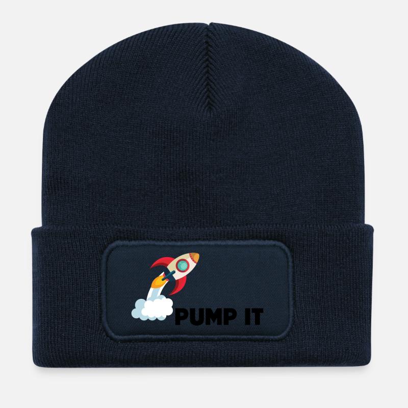 Pump it - Beanie recyclé à patch - bleu marine