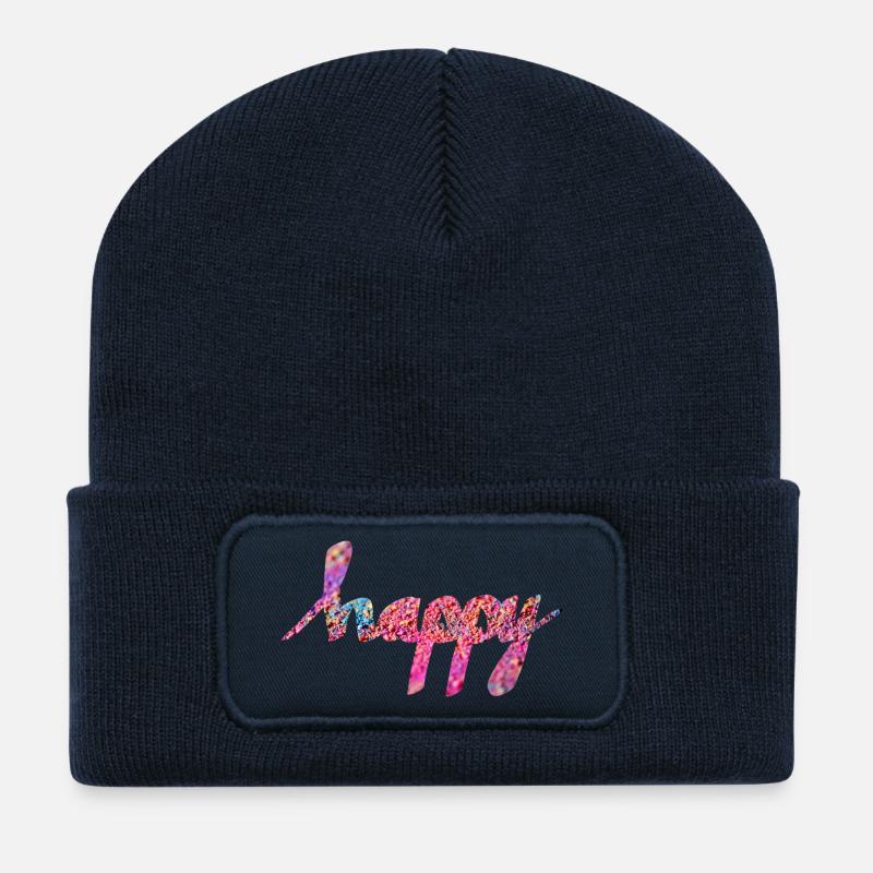 CONTENT - Beanie recyclé à patch - bleu marine