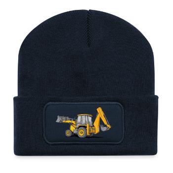 Baggerlader Traktor - Recycelte Patch Beanie - French Navy - Vorne