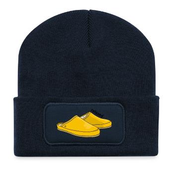 Relaxed yellow - Recycled Patch Beanie - french navy - Front
