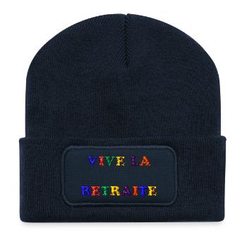 RETRAITE. RETRAITE. RETRAITEE. SENIOR. MAMIE. PAPY - Beanie recyclé à patch - bleu marine - Devant
