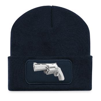 Pistolet Humanisé - Beanie recyclé à patch - bleu marine - Devant