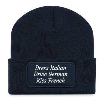 Dress Drive Kiss - Beanie recyclé à patch - bleu marine - Devant