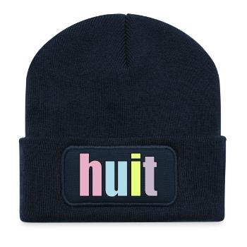 Chiffre Huit - 8e anniversaire Numéro - Beanie recyclé à patch - bleu marine - Devant