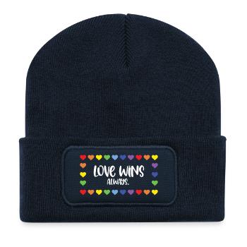 LGBT Pride Month - Love Wins. Always. - Recycled Patch Beanie - french navy - Front