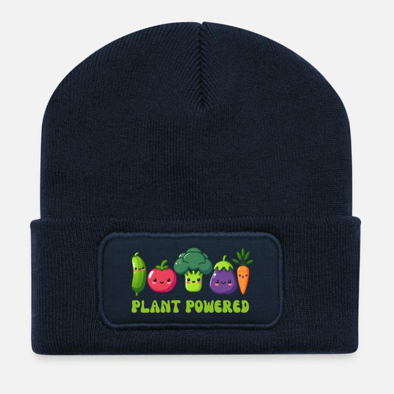 Vegetarian, plant powered - Recycled Patch Beanie - french navy