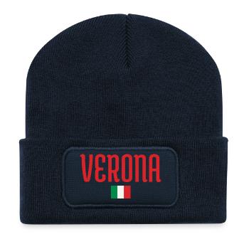 Flagge Verona-Italien - Recycelte Patch Beanie - French Navy - Vorne