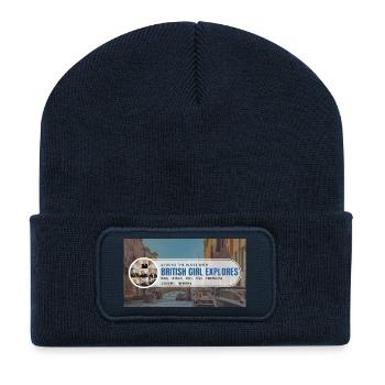 Rund um den Globus mit British Girl Explores - Recycelte Patch Beanie - French Navy - Vorne