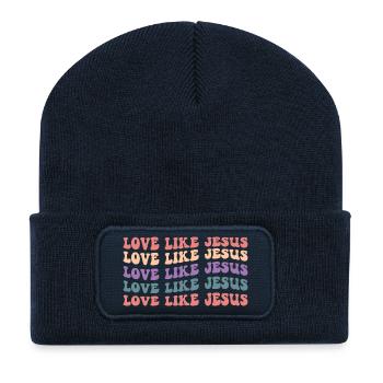 Aimer comme Jésus - Beanie recyclé à patch - bleu marine - Devant