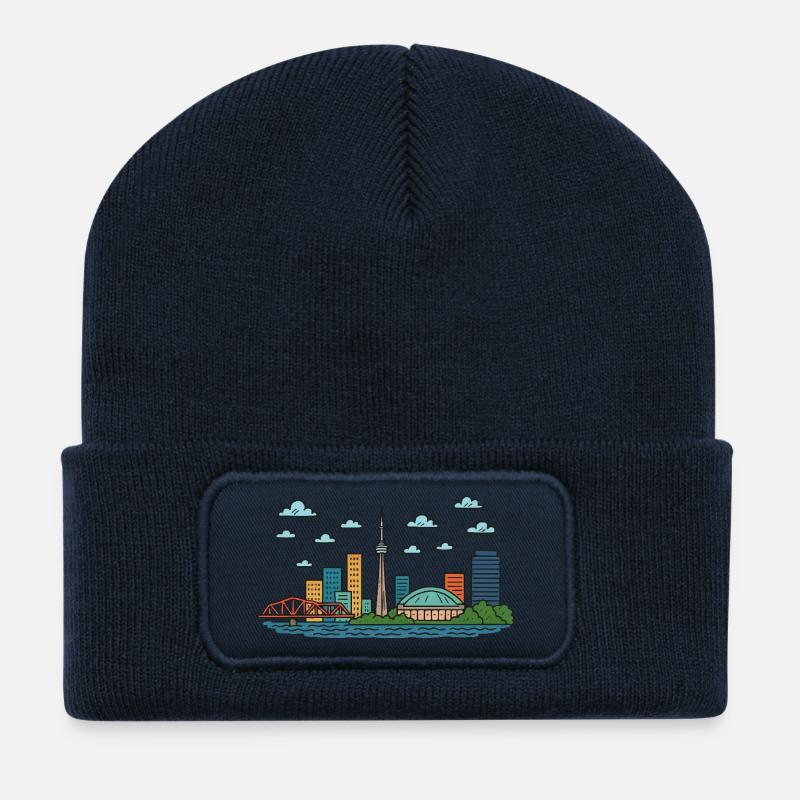 toronto stadt kanada - Recycelte Patch Beanie - French Navy