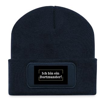 Dortmund 1# - Recycelte Patch Beanie - French Navy - Vorne