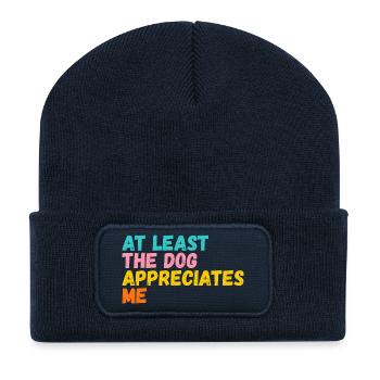 At least the dog appreciates me - Recycled Patch Beanie - french navy - Front