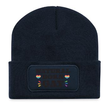 LGBTQ Pride Month - Natural Born Gay - Recycelte Patch Beanie - French Navy - Vorne
