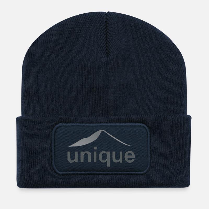 "Einzigartiges Bergdesign" - Recycelte Patch Beanie - French Navy