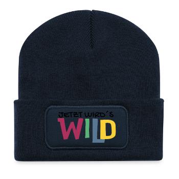 Jetzt wird´s wild - Recycelte Patch Beanie - French Navy - Vorne