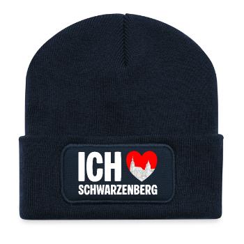 Schwarzenberg Ich liebe meine Stadt - Recycelte Patch Beanie - French Navy - Vorne