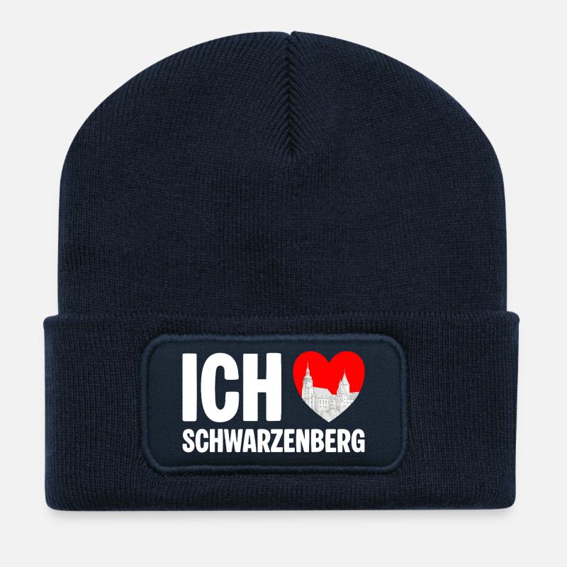 Schwarzenberg Ich liebe meine Stadt - Recycelte Patch Beanie - French Navy
