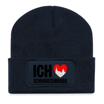 Schwarzenberg Ich liebe meine Stadt - Recycelte Patch Beanie - French Navy - Vorne