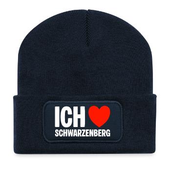 Schwarzenberg Ich liebe meine Stadt - Recycelte Patch Beanie - French Navy - Vorne
