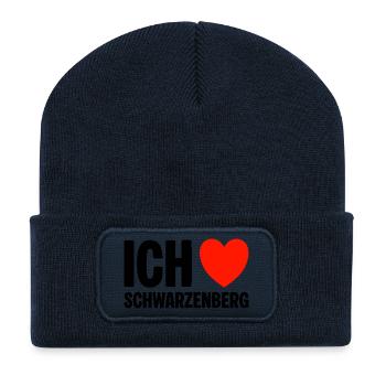 Schwarzenberg Ich liebe meine Stadt - Recycelte Patch Beanie - French Navy - Vorne