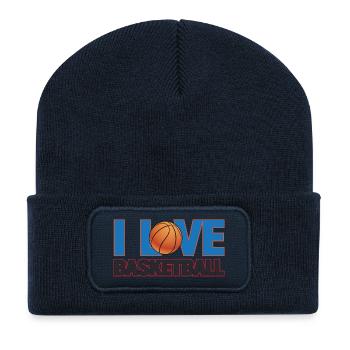 J’adore le basket-ball - Beanie recyclé à patch - bleu marine - Devant