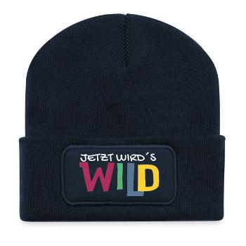 Jetzt wird's WILD 2.0 - Recycelte Patch Beanie - French Navy - Vorne