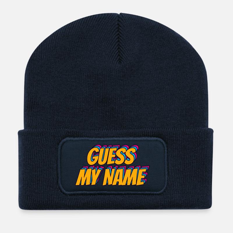 Devinez le nom de Mi - Beanie recyclé à patch - bleu marine