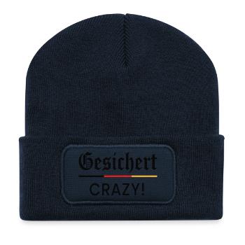 Gesichter Crazy  - Recycelte Patch Beanie - French Navy - Vorne