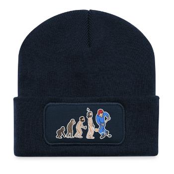 Evolution Eishockeyspieler  - Recycelte Patch Beanie - French Navy - Vorne