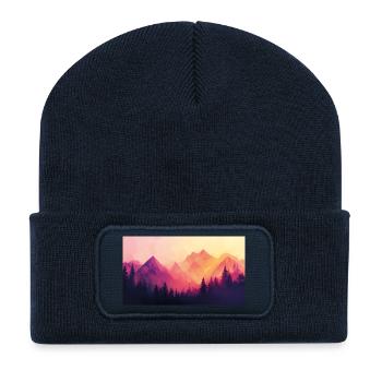 Wald Berge - Recycelte Patch Beanie - French Navy - Vorne