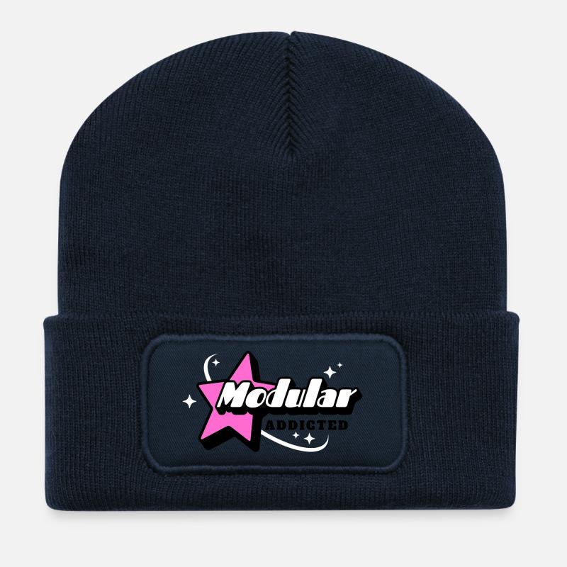 Modular Addicted Synthesizer  - Recycelte Patch Beanie - French Navy