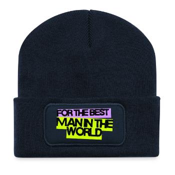 Pour le meilleur homme du monde - Beanie recyclé à patch - bleu marine - Devant