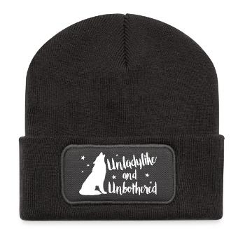 Pas digne d’une dame et sans être dérangée - Beanie recyclé à patch - charbon - Devant