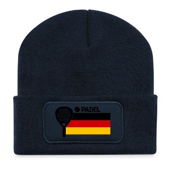 Padel Racket | Deutschland Flagge - Recycelte Patch Beanie - French Navy - Vorne