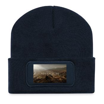 Abenteuer Grafik T-Shirt - Recycelte Patch Beanie - French Navy - Vorne