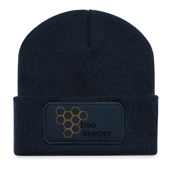 Beekeeper Design with Honeycomb - Recycled Patch Beanie - french navy - Front
