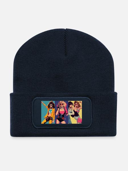 Femme Cool - Beanie recyclé à patch - bleu marine