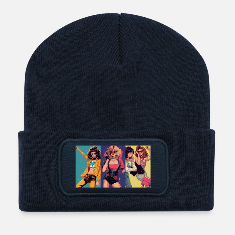 Femme Cool - Beanie recyclé à patch - bleu marine